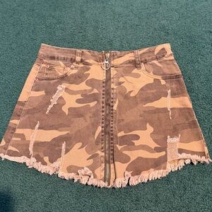 Camo Jean Skirt